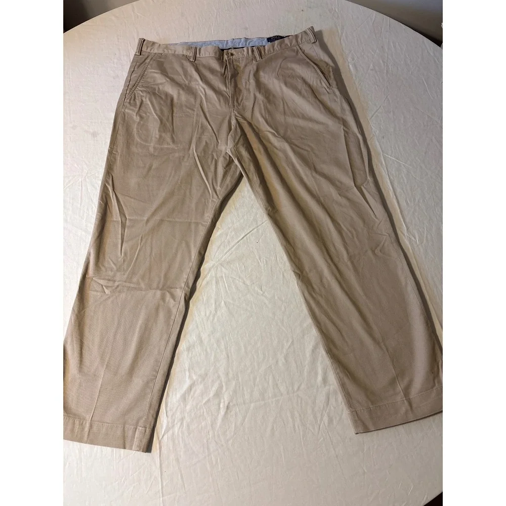 Polo Ralph Lauren Chino Pants Mens 40x30 Khaki Tan Stretch Slim Fit‎